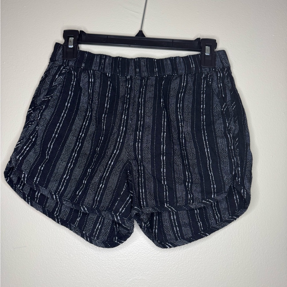 Madewell Linen‎ Blend Shorts Women's XXS Black Stripe